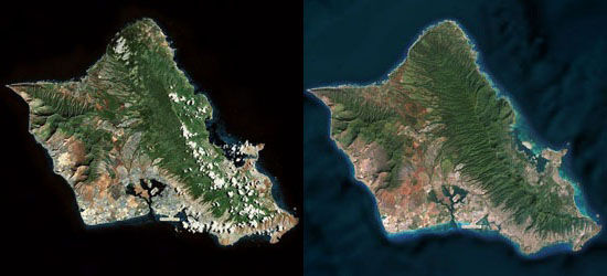 瓦胡岛地形图图片